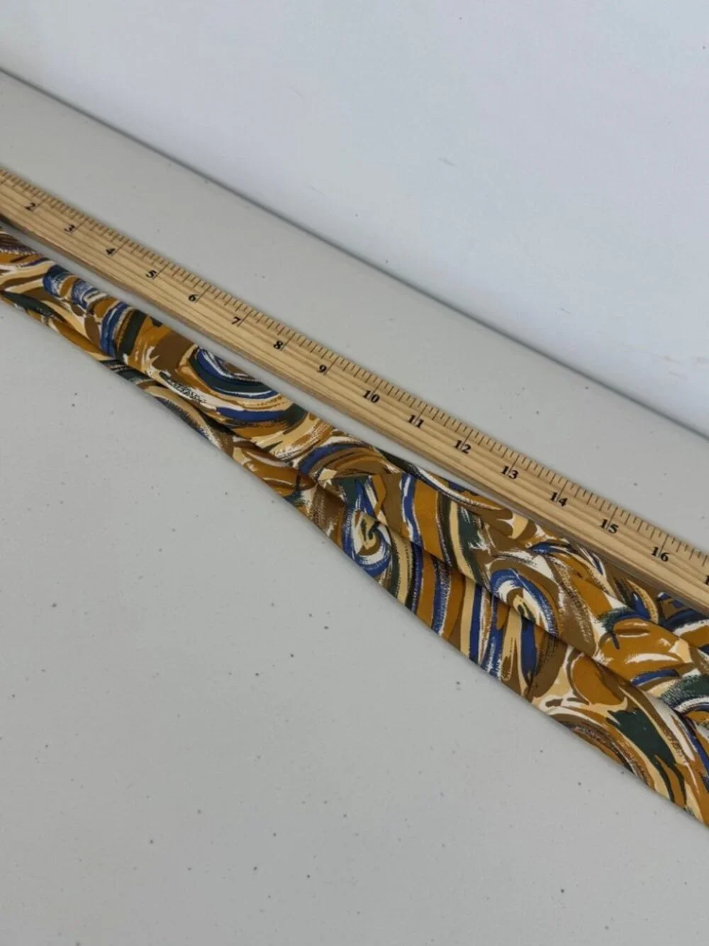Lavatelli Silk Abstract Patterned Men's Tie Swirl Brown Blue Vintage Designer